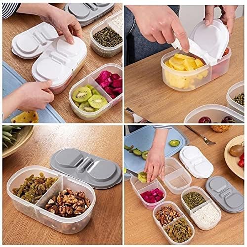 Double Grid Food Storage Container – Transparent Stackable Organizer (Random Colour)