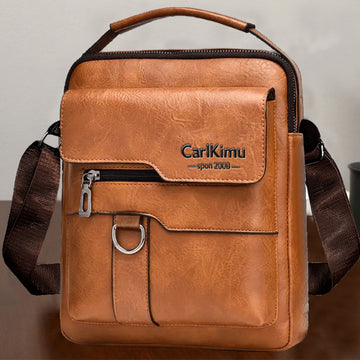 Men’s Premium Leather Crossbody Sling Bag – Multi-Pocket Travel & Office Bag