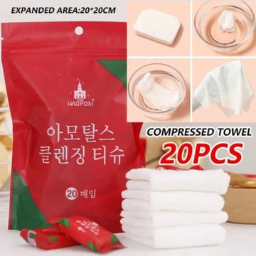 Compressed Towels 20 Pcs | Portable Expandable Travel Towels